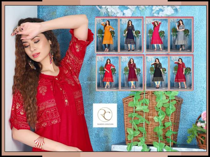 Rc Srivali Latest Fancy Casual Daily Wear Rayon Designer Kurti Collection